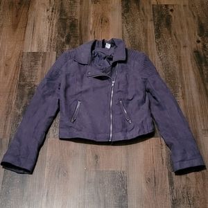 Divided H&M Dark Grey Faux Suede Moto Jacket